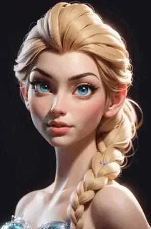 3D rendering style 3D rendered image of female character generated by GoAPi's Stable Diffusion API using LoRA models